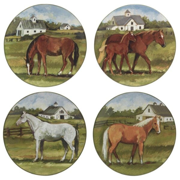 Certified International York Stables 4-pc. Dinner Plate Set