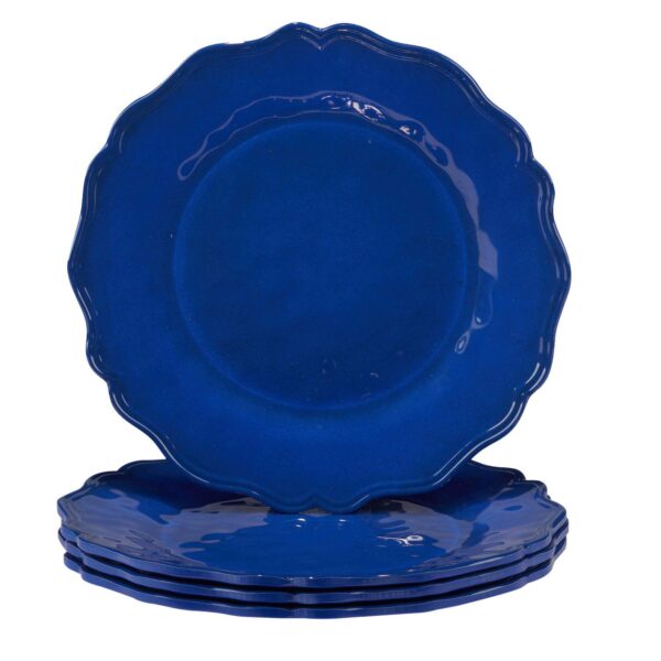 Certified International 4-Piece Blue Indigo Crackle Salad Plate Set