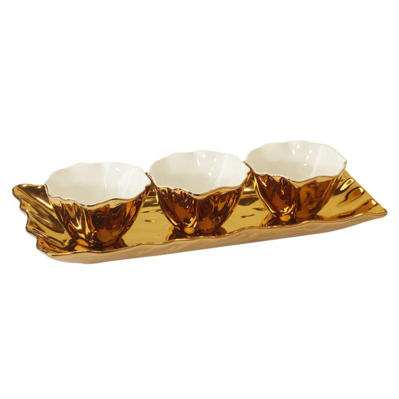 Certified International Gold Coast 4-pc. Tray and Condiment Bowl Set