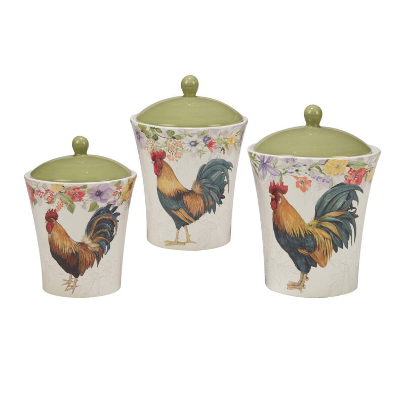 Certified International Floral Rooster 3-pc. Canister Set - Image 5
