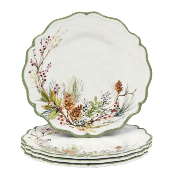 Certified International Winters Forest 4 Salad Plates Set