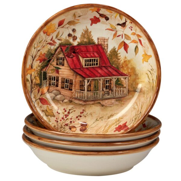 Certified International Pine Forest 4-pc. Soup/Pasta Bowl Set