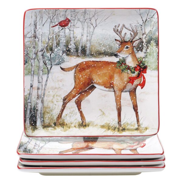 Certified International Winter Forest 4-pc. Dinner Plate Set