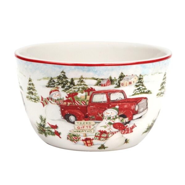 Certified International Red Truck Snowman 4-pc. Ice Cream Bowl Set