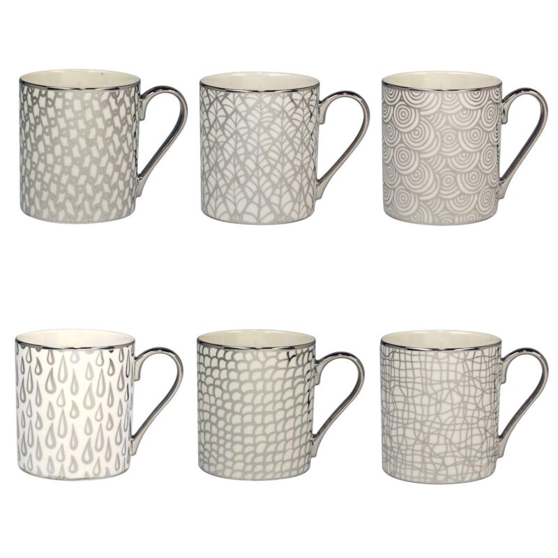 Certified International Set of 6 Mosaic Silver Plated Can Mugs - Image 9