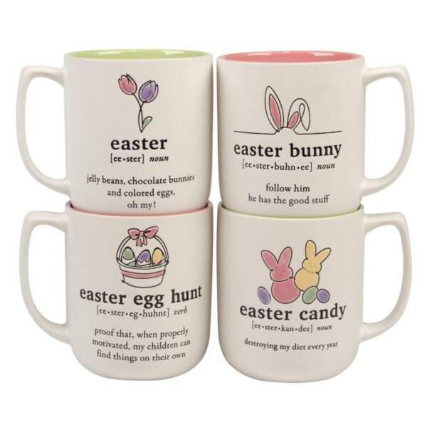 Certified International Easter Words Set of 4 Mugs