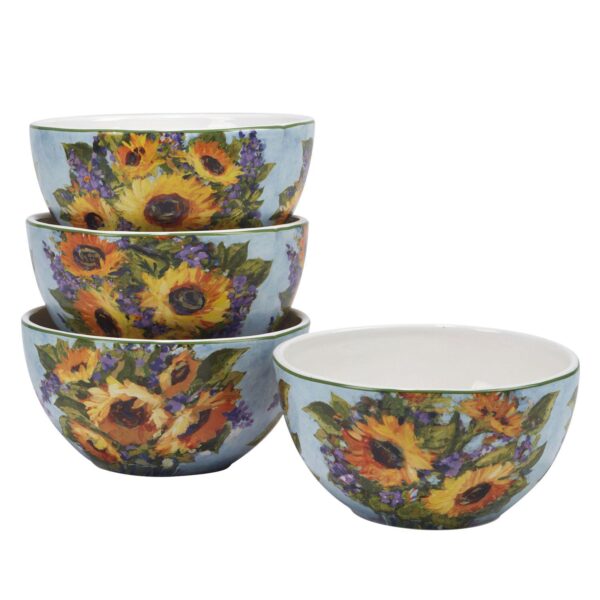 Certified International Sunflower Bouquet 4-pc. Ice Cream Bowl Set