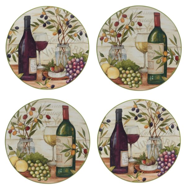 Certified International Meadow Brook Vineyard 4-pc. Dinner Plate Set