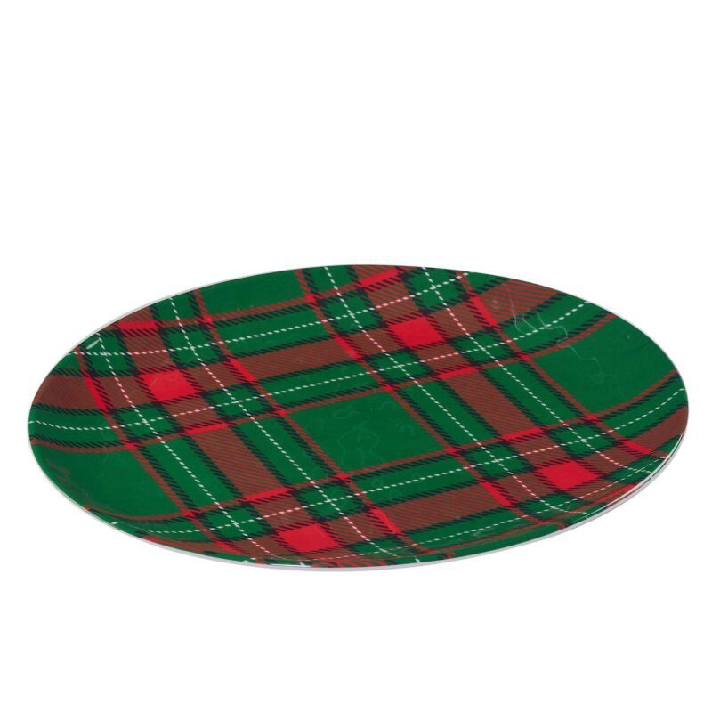 Certified International 2-Piece Christmas Plaid Platter Set - Image 2