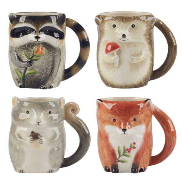 Certified International 4-pc. Woodland Critters 3D Mug Set