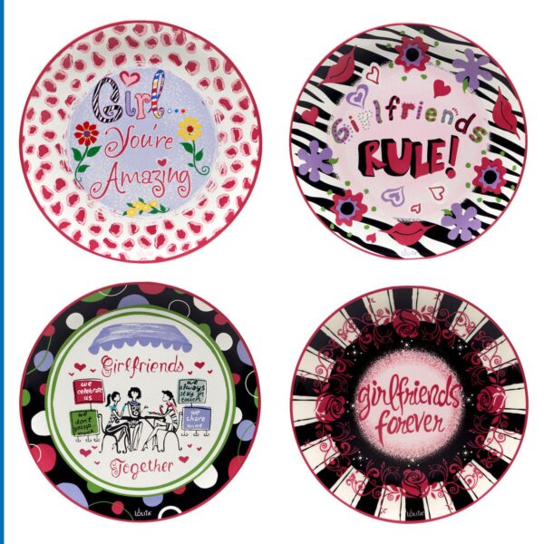 Certified International Lolita Girlfriends Together 4-pc. Dessert Plate Set