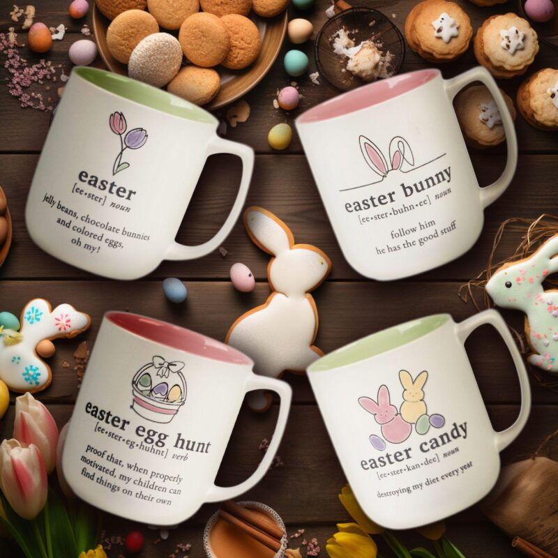 Certified International Easter Words Set of 4 Mugs - Image 2