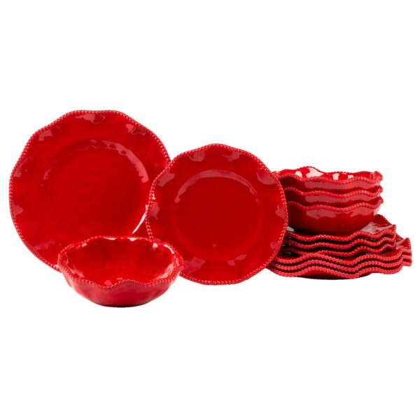 Certified International Perlette Red 12-pc. Dinnerware Set