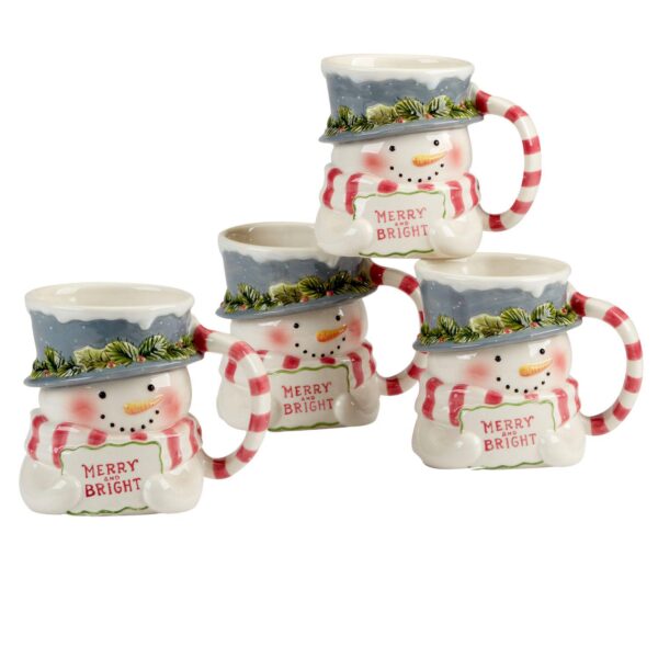 Certified International Snowman Greetings 4-pc. Mug Set