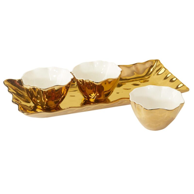 Certified International Gold Coast 4-pc. Tray and Condiment Bowl Set - Image 2