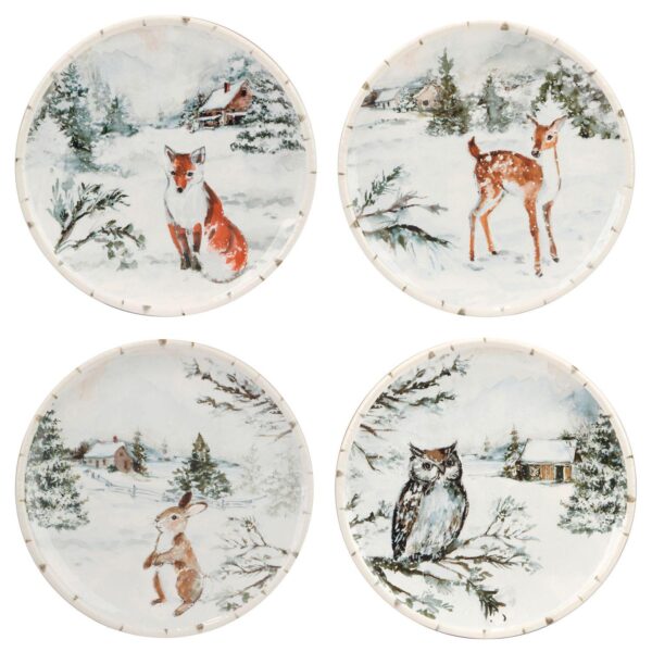 Certified International Winters Frost 4 Dessert Plates Set