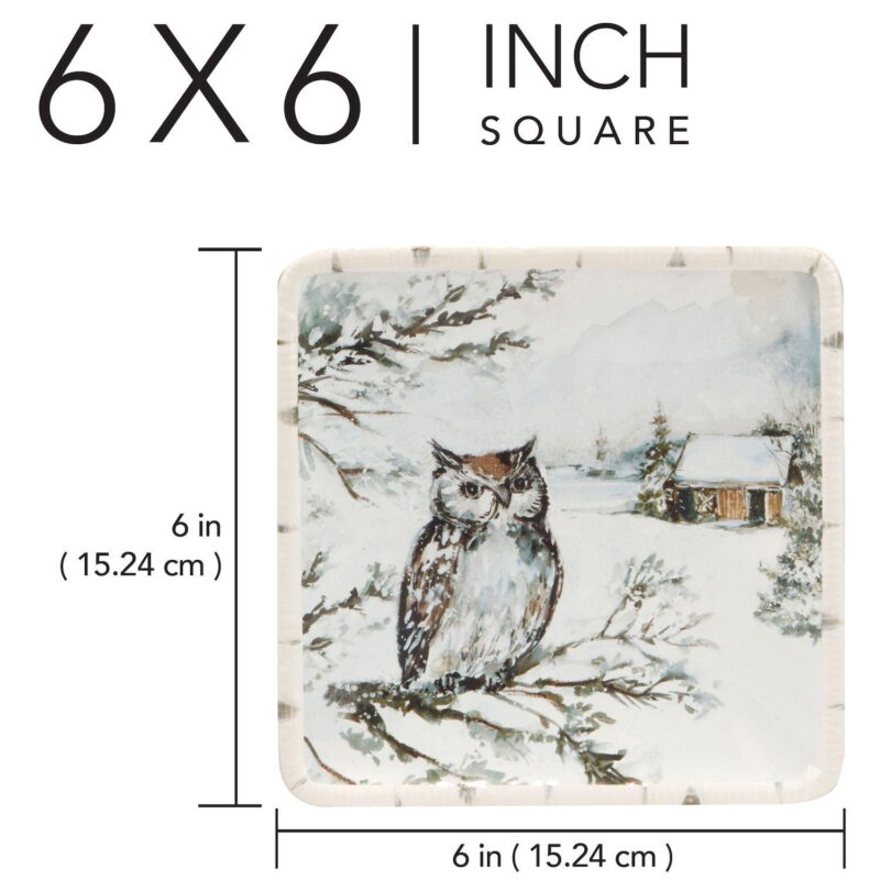 Certified International Winters Frost 4 Canape plates Set - Image 3