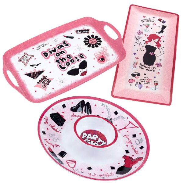 Certified International Lolita Divas on the Loose 3-pc. Melamine Serving Set