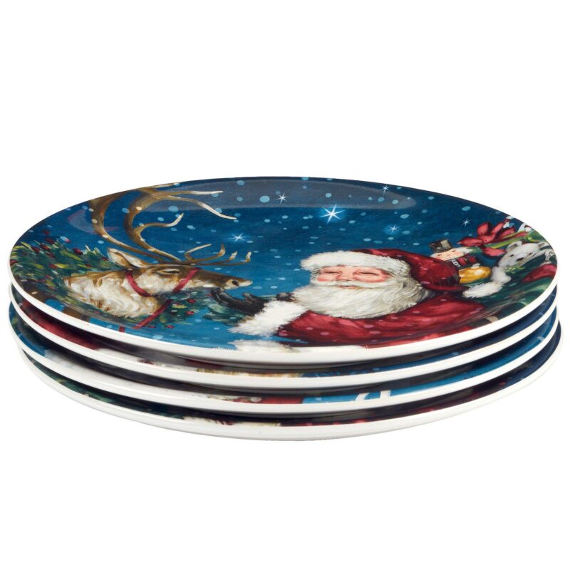 Certified International Santa's Secret 4 Dessert Plates Set - Image 2
