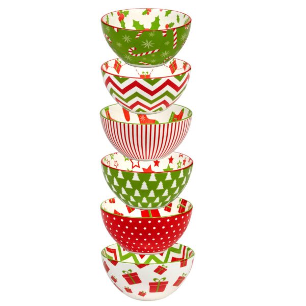 Certified International Set of 6 Holiday Fun All Purpose Bowls