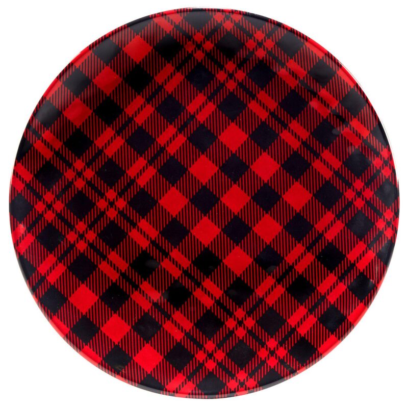Certified International 2-Piece Red Buffalo Plaid Platter Set - Image 2