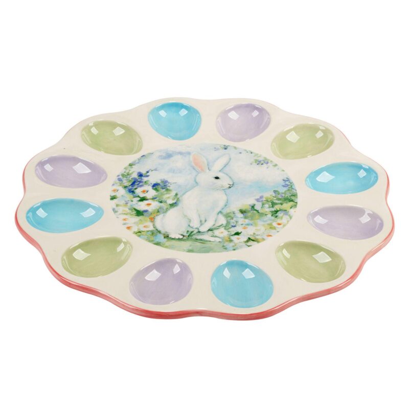 Certified International Easter Morning Round Deviled Egg Plate - Image 3