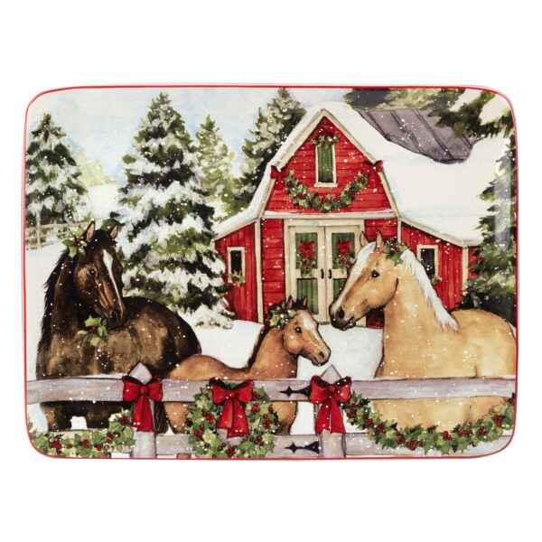 Certified International Homestead Christmas Serving Platter