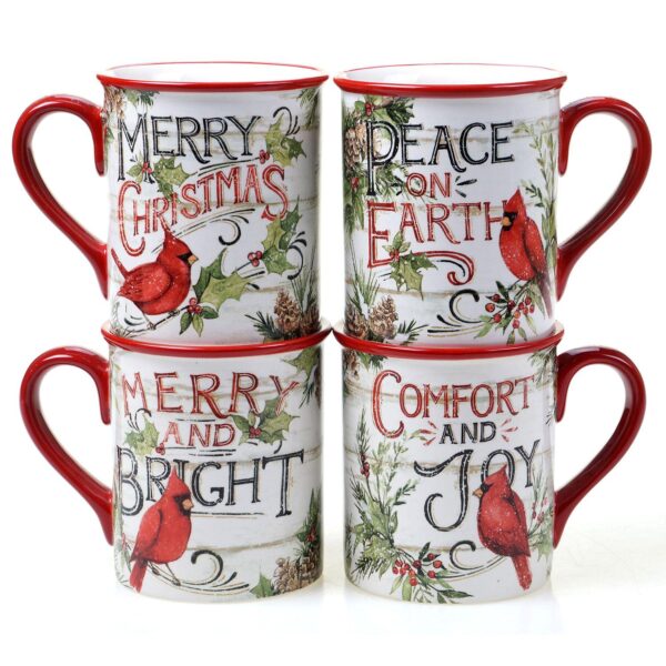 Certified International Evergreen Christmas 4-pc. Mug Set