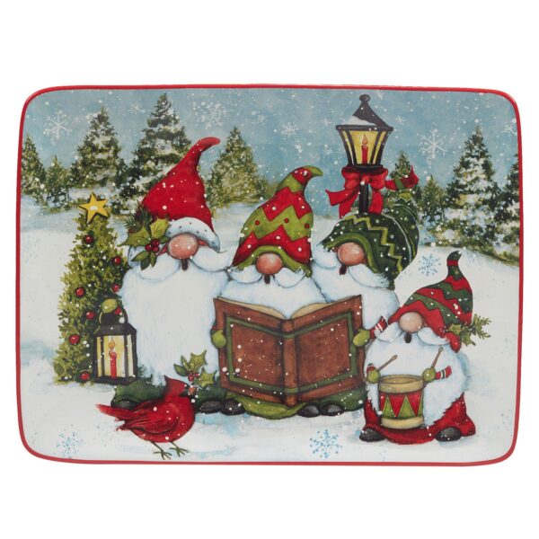 Certified International Christmas Gnomes Rectangle Platter