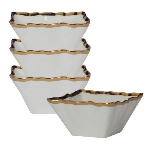 Certified International Regency Gold 4 pc Snack Bowl Set