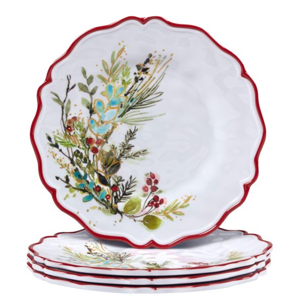 Certified International Christmas Gatherings 4 pc Salad Plate Set