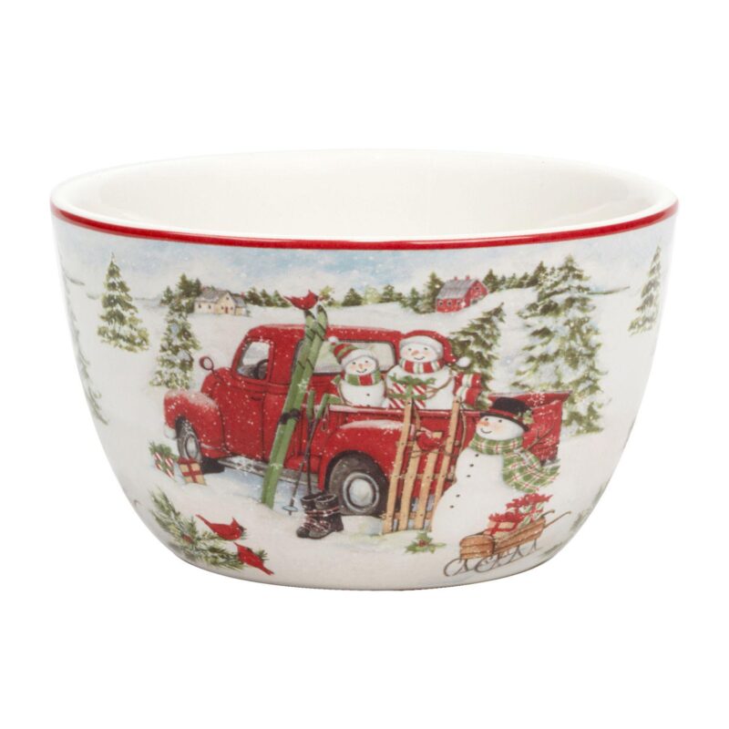 Certified International Red Truck Snowman 4-pc. Ice Cream Bowl Set - Image 5