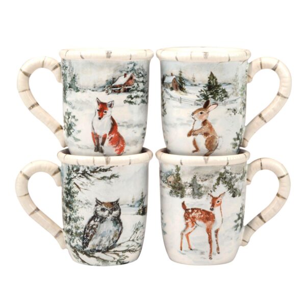 Certified International Winters Frost 4 Mugs Set