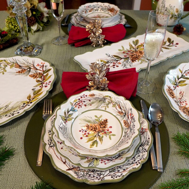 Certified International Winters Forest 4 Dinner Plates Set - Image 5
