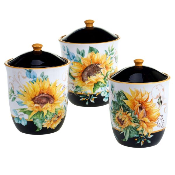 Certified International Sunflower Fields 3-piece Canister Set