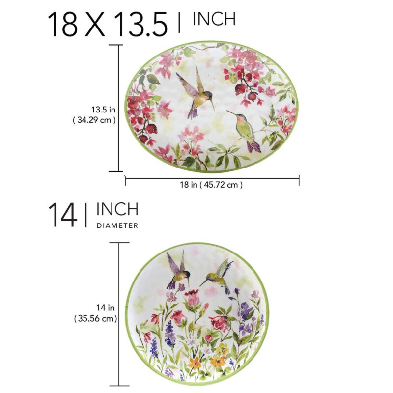 Certified International 2-Piece Hummingbirds Platter Set - Image 4