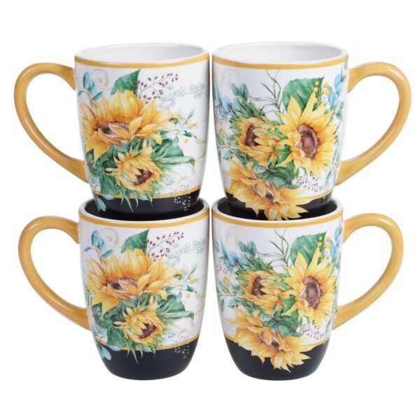 Certified International Sunflower Fields 4-piece Mug Set