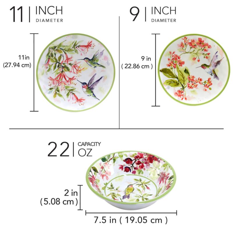 Certified International 12-Piece Hummingbird Dinnerware Set - Image 4