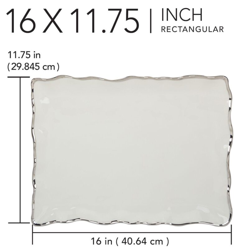 Certified International Regency Silver Rectangular Platter - Image 4