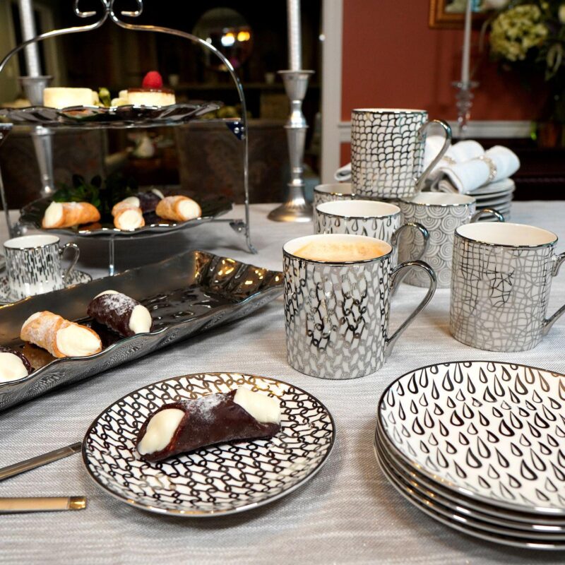 Certified International Set of 6 Mosaic Silver Plated Can Mugs - Image 10