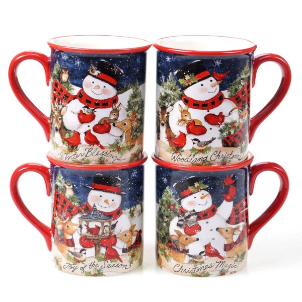 Certified International Magic of Christmas Snowman 4-pc. Mug Set