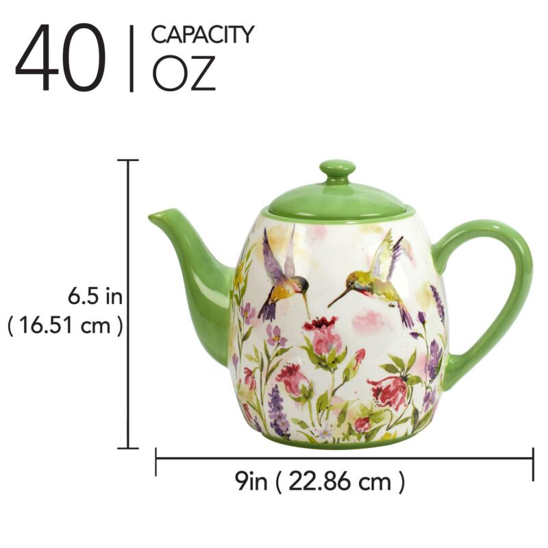 Certified International Hummingbird Teapot - Image 4
