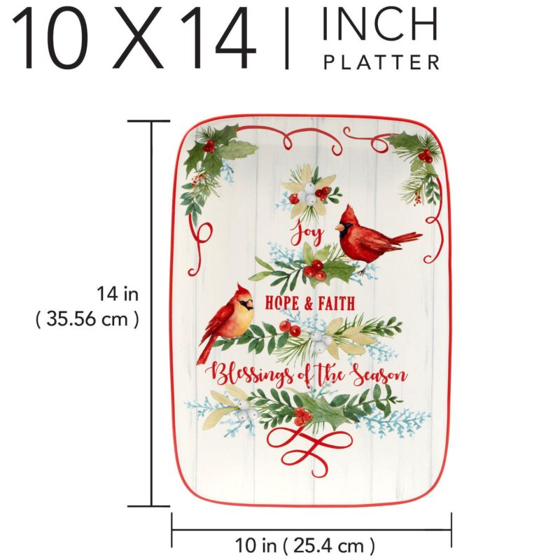 Certified International Winters Green Rectangular Platter - Image 3