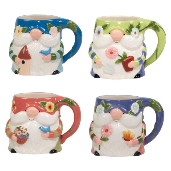 Certified International Garden Gnomes 4-pc. 3D Mug Set