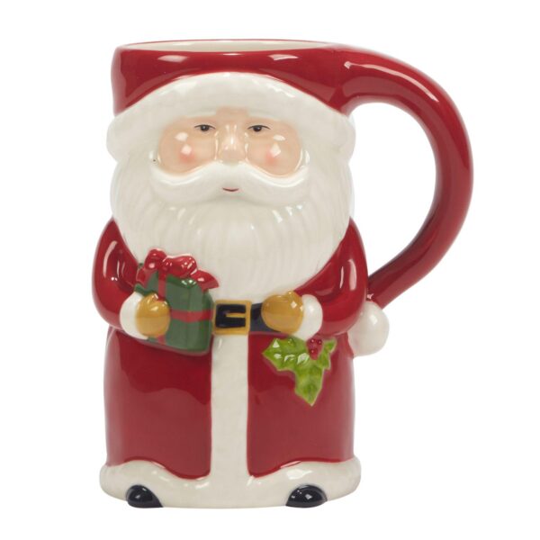 Certified International Set of 4 Joy of Christmas Santa 3D Mugs