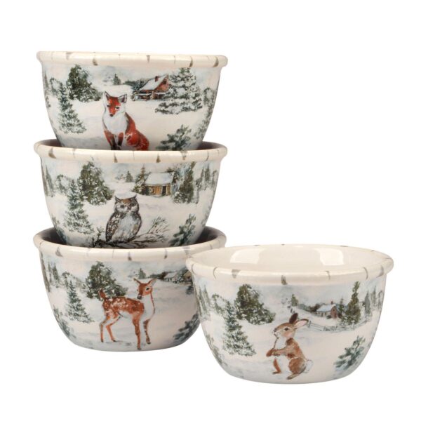 Certified International Winters Frost 4 Ice Cream Bowls Set