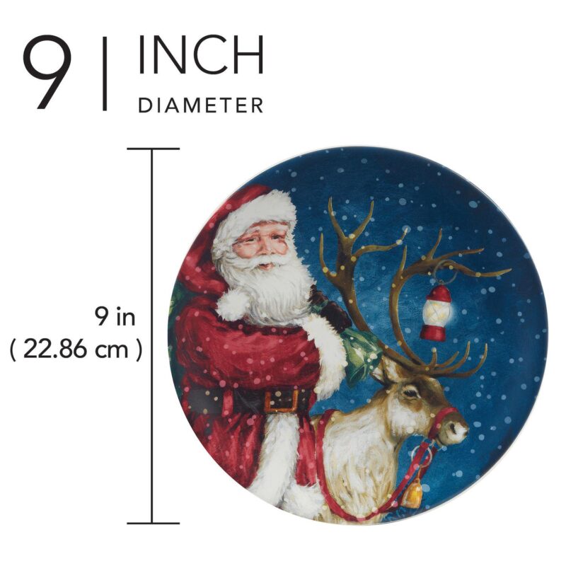 Certified International Santa's Secret 4 Dessert Plates Set - Image 3