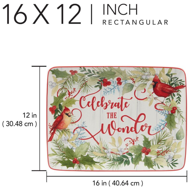 Certified International Winter Greens Rectangular Platter - Image 3
