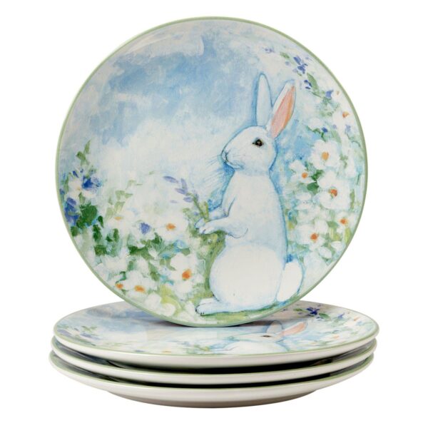 Certified International Easter Morning Set of 4 Dinner Plates