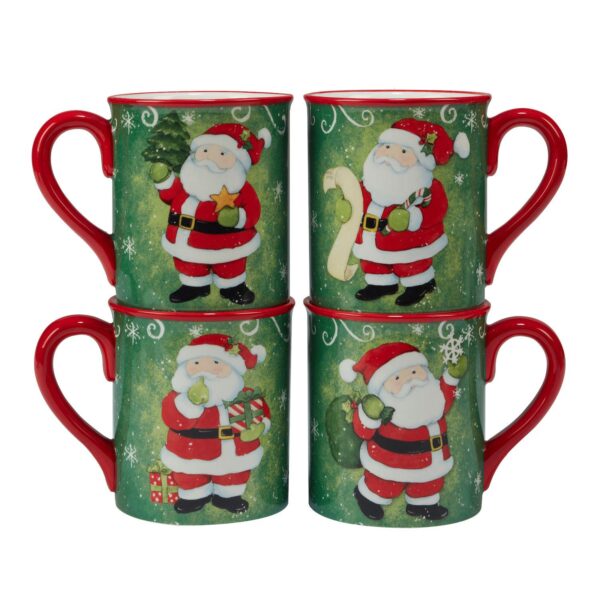 Certified International Holiday Magic Santa 4-pc. Mug Set